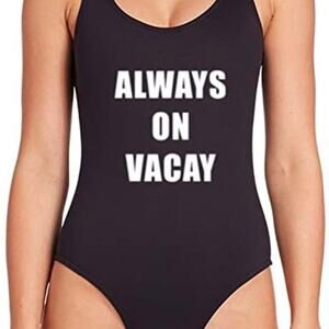 Always on Vacay Women One Piece Bodysuit Swimsuit Small